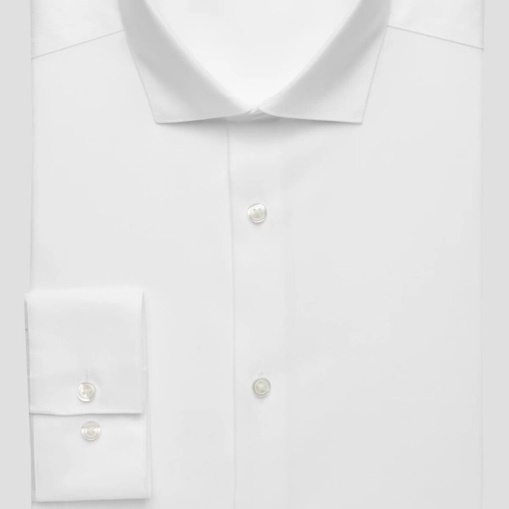 NEW Calvin Klein Slim Fit Non-Iron Men's Dress Shirt White (Long Sleeve 36/37)